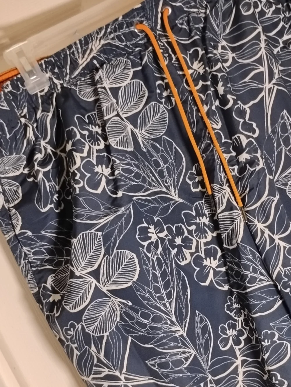 Swim Trunks Navy Tropical Lands' End Men's Lined